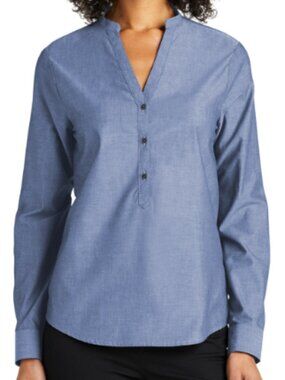 Port Authority® LW382 Women's Long Sleeve Chambray Shirt - Moonlight Blue